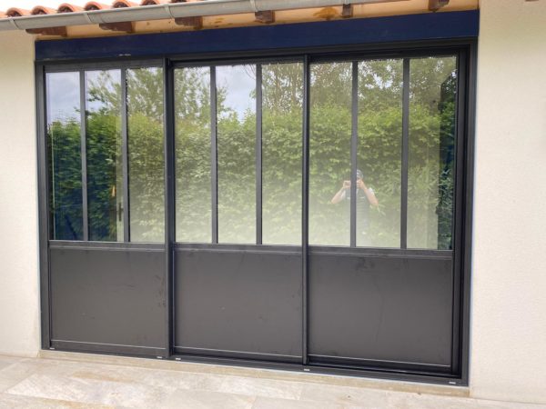 Coulissant style verriere Aluminium Gris anthracite Toulouse