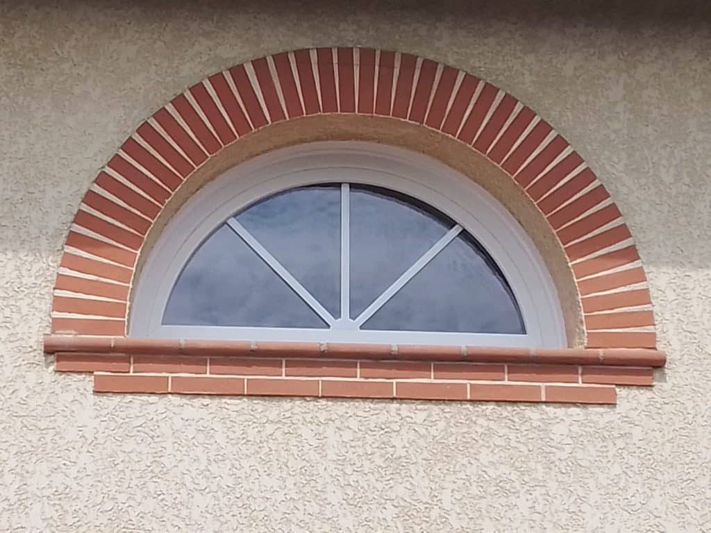 Fenêtre Fixe Plein cintre PVC Blanche Leguevin